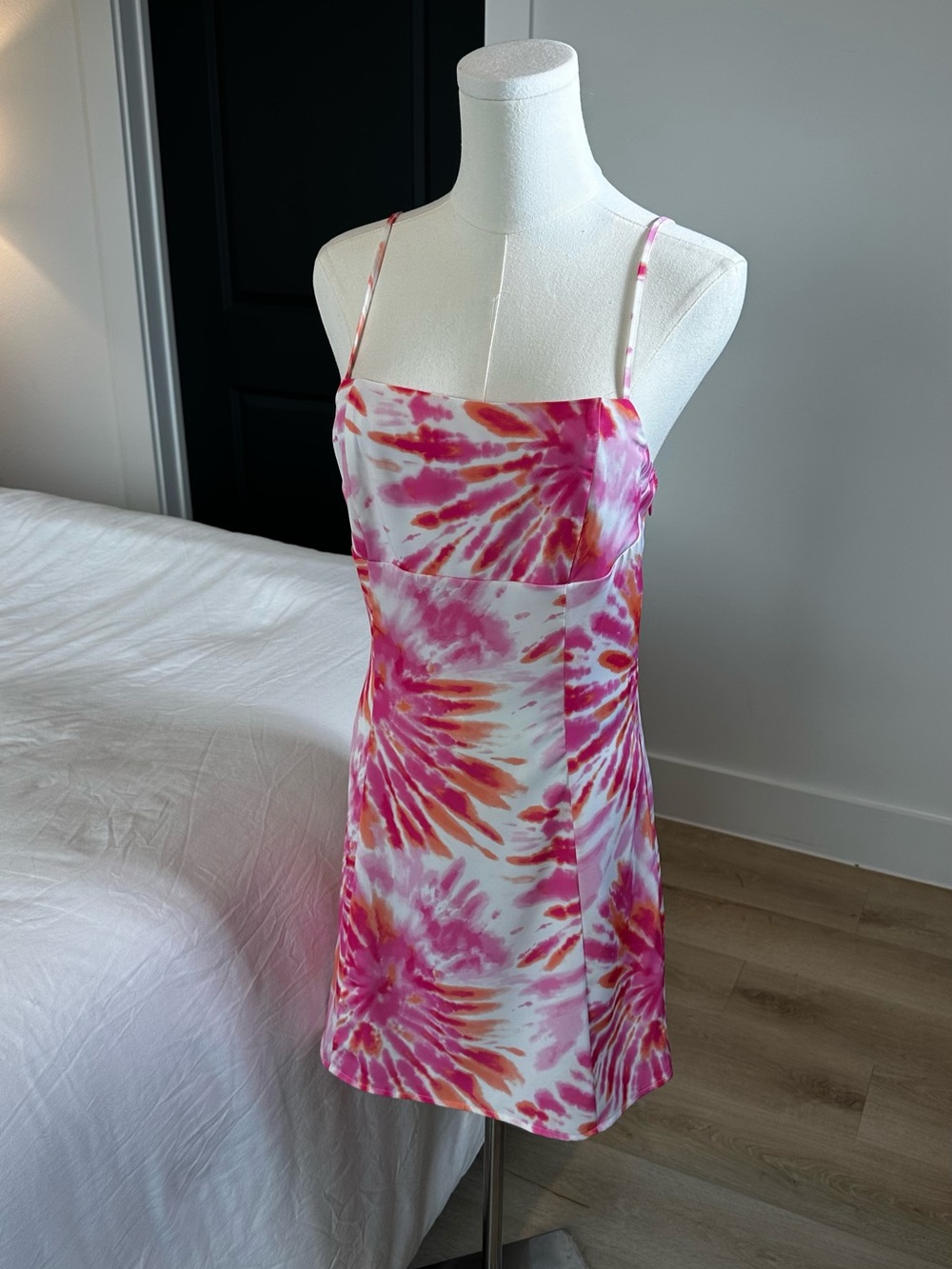 Forever 21 Pink Orange Tie Dye Mini Dress S Euro Summer